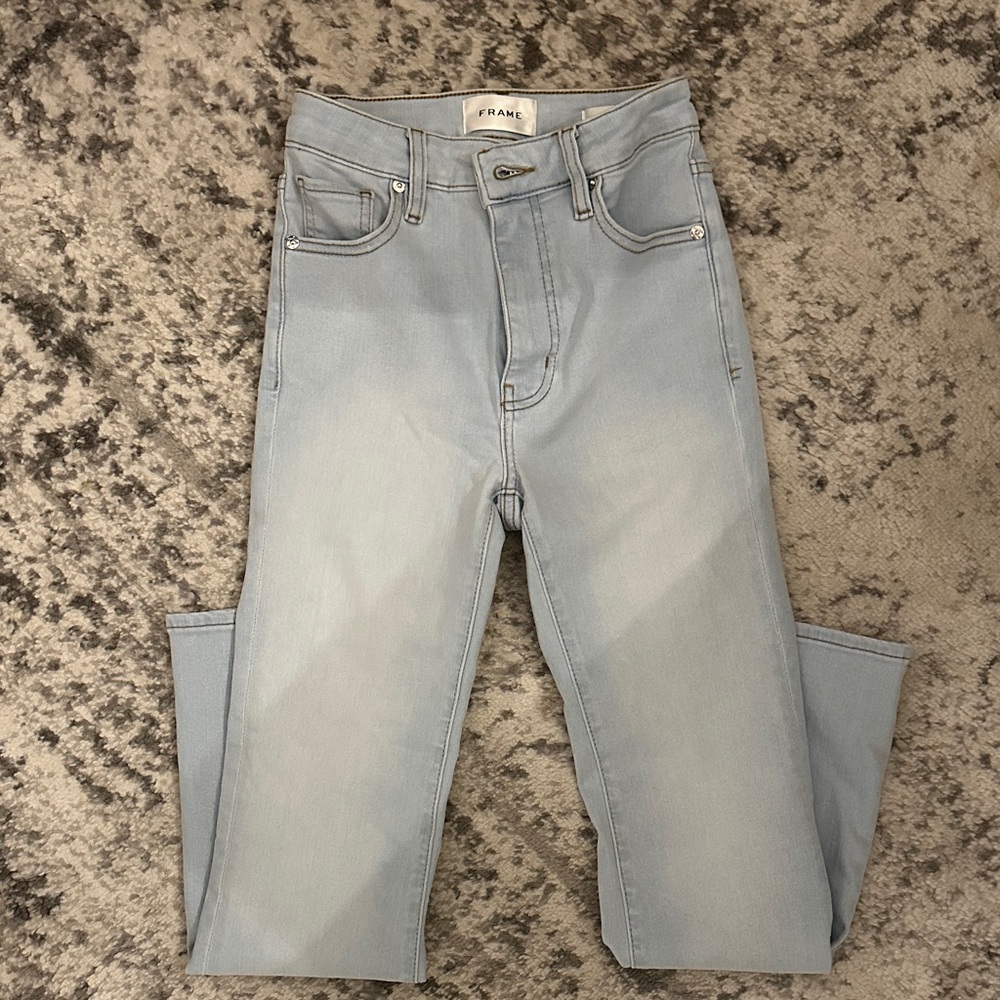 Frame Denim Light Blue Straight Leg Jeans